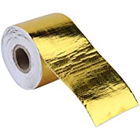 Cinta de papel de aluminio- Fydun 1 Rollo Coche dorado Papel de aluminio Adhesivo Cinta de envoltura de escudo térmico…